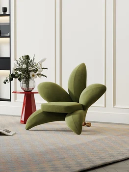Стул с цветочным диваном в скандинавской форме, модель дома, вилла, тканевый стул для отдыха с лепестками цветов лилии