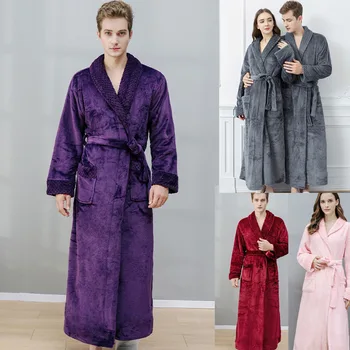 Фланелевая пижама средней длины, большая и утолщенная пижама для мужчин и женщин