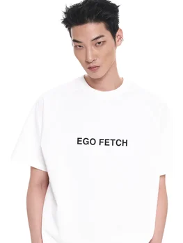 Футболка pH-1 EGO FETCH, Корейская эксклюзивная Черно-белая #002, Летние футболки с круглым вырезом и коротким рукавом Унисекс