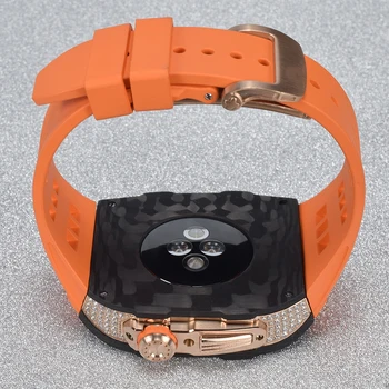 Чехол из Углеродного волокна и Титанового сплава для Apple Watch Band 45 мм серии 8 7 для Iwatch Series 6 5 4 Se 44 мм Роскошный Комплект Модификации