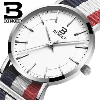 Швейцарские женские часы BINGER Люксового бренда, Ультратонкие, Лимитированная серия, Водонепроницаемые Кварцевые Наручные часы для Влюбленных B-3050W-11